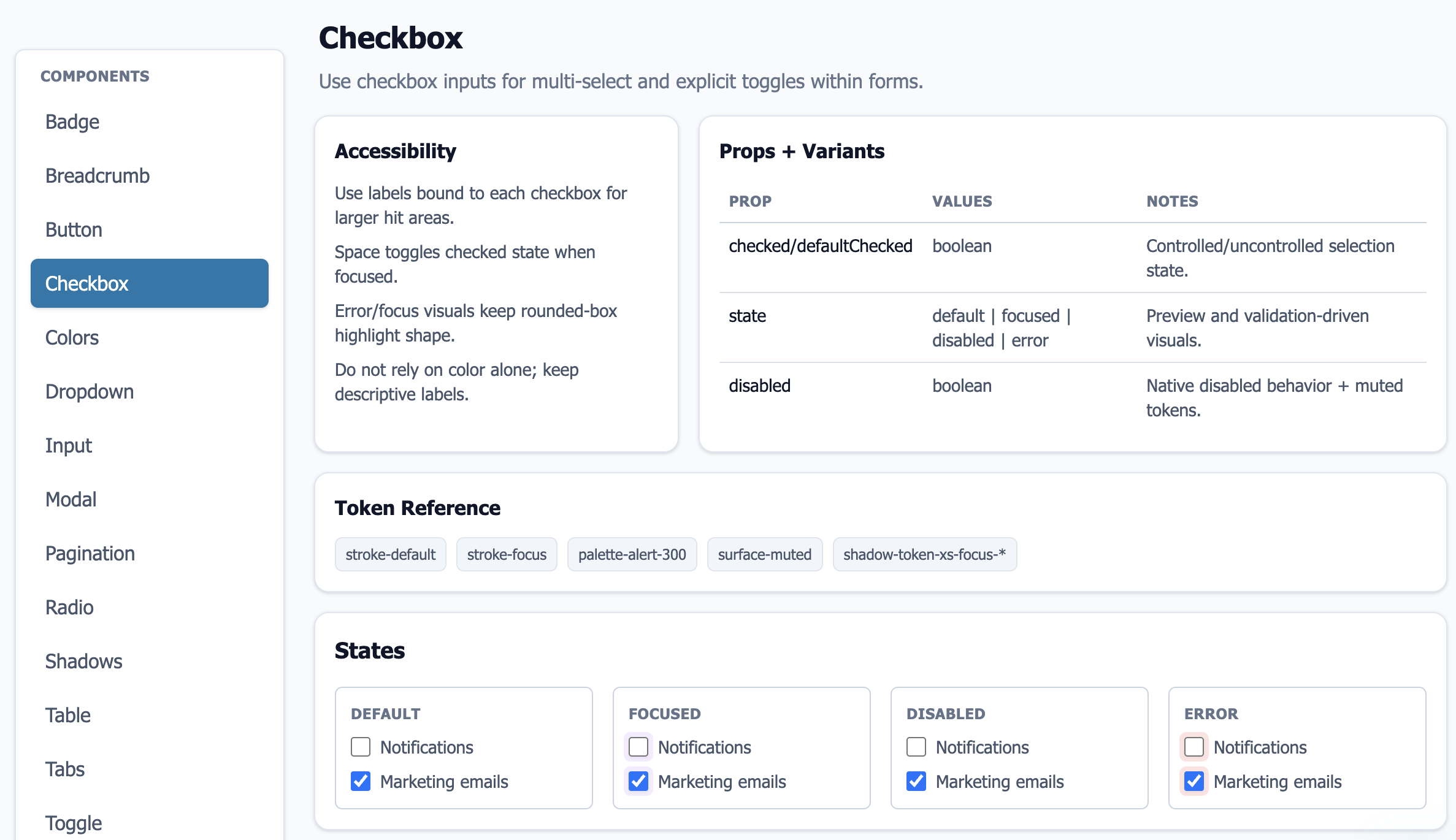 ZIP checkbox component